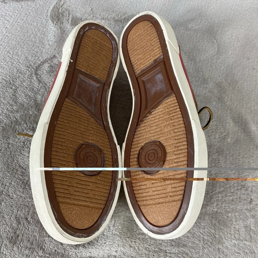 Polo Ralph Lauren Rylander Mens Loafer Slip On Size 10 Red Canvas Boat Shoe NEW